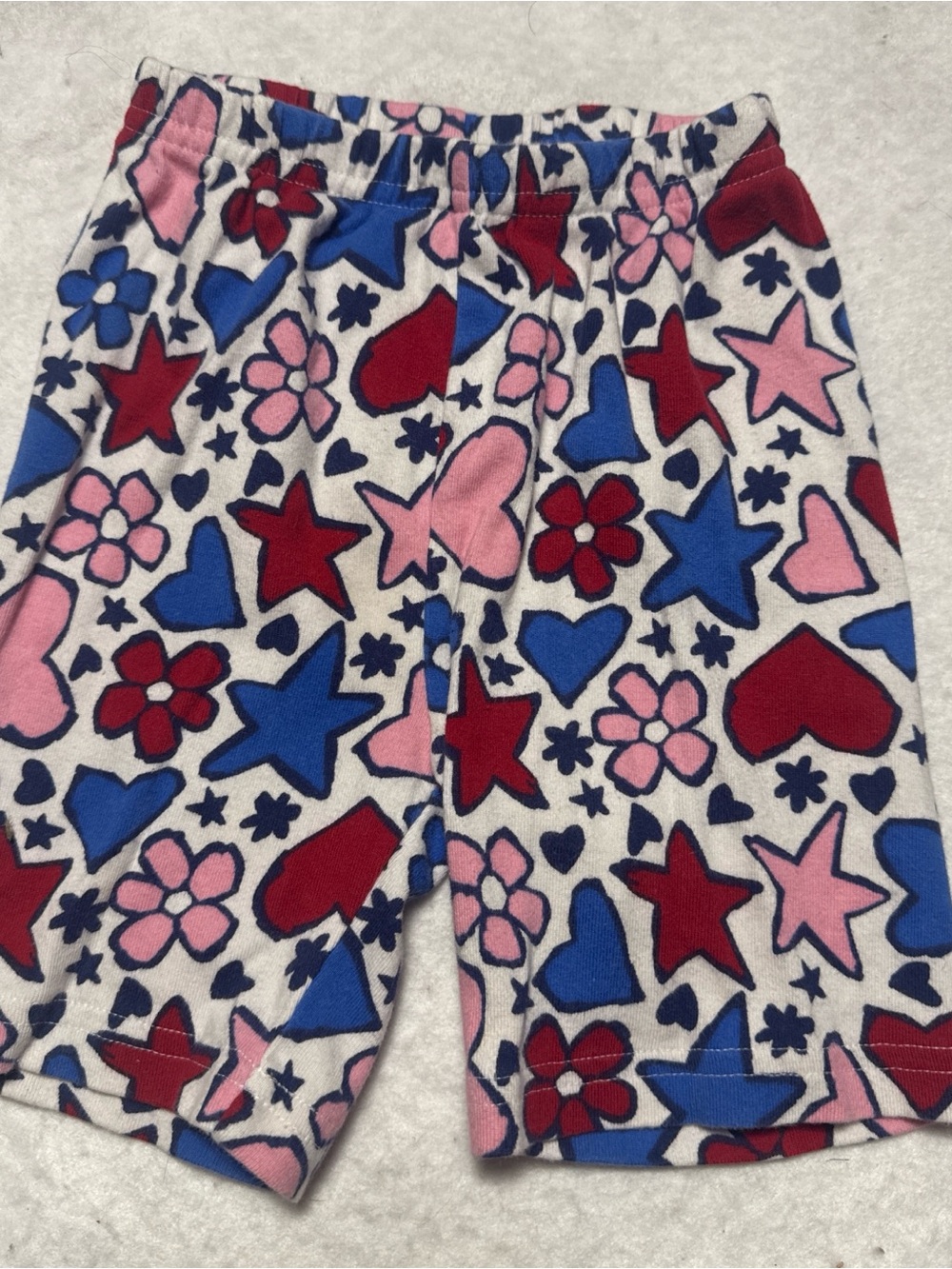Gymboree Floral & Star Print Shorts in White, Pink, Red, Blue